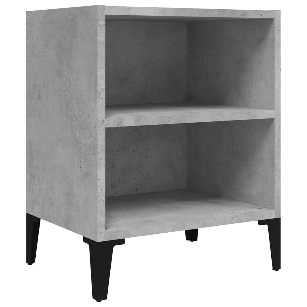 Mesa de cabeceira - mesinha de cabeceira c/ pernas em metal 40x30x50 cm cinza cimento