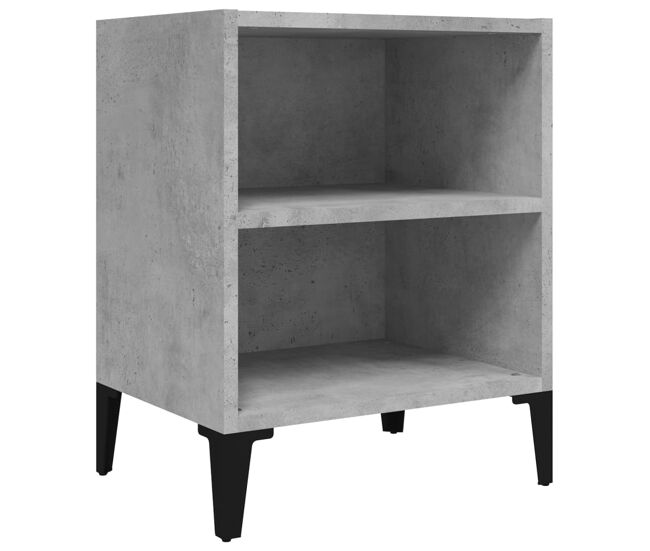 Mesa de cabeceira - mesinha de cabeceira c/ pernas em metal 40x30x50 cm cinza cimento