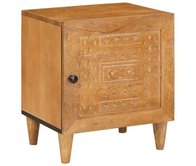 Lote de 2 mesa de cabeceira mesinha de cabeceira - castanho-claro 40 x 33 x 46 cm