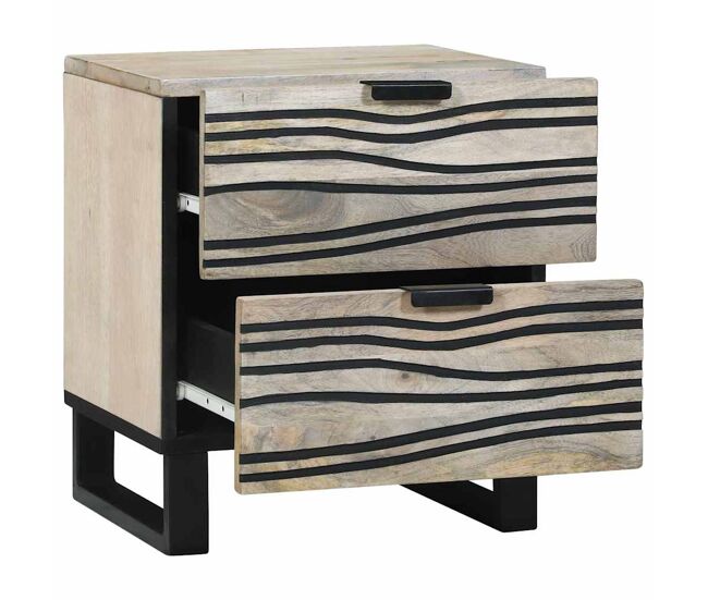 Mesa de cabeceira - mesinha de cabeceira com gaveta branco e preto 40 x 33 x 46 cm