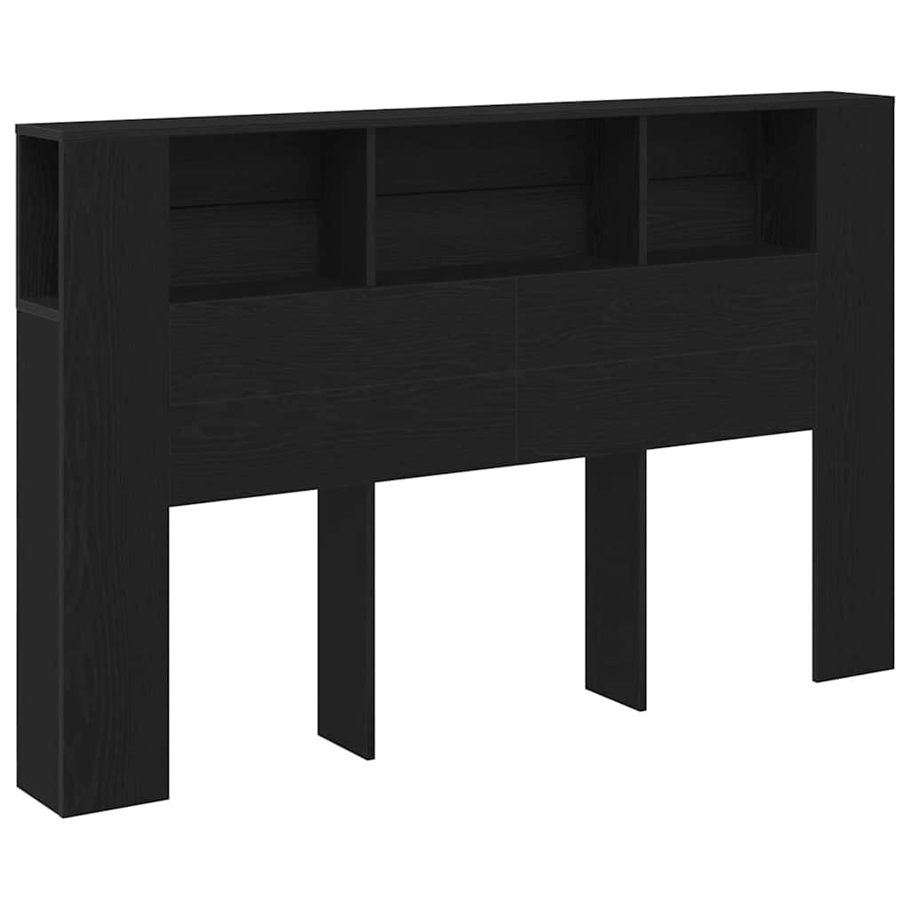Vidaxl cabeceira com armário carvalho preto 160 x 19 x 104,5 cm