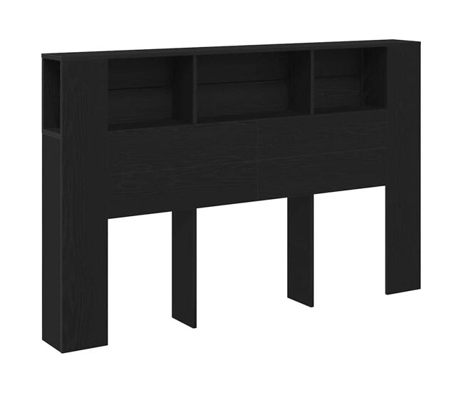 Vidaxl cabeceira com armário carvalho preto 160 x 19 x 104,5 cm