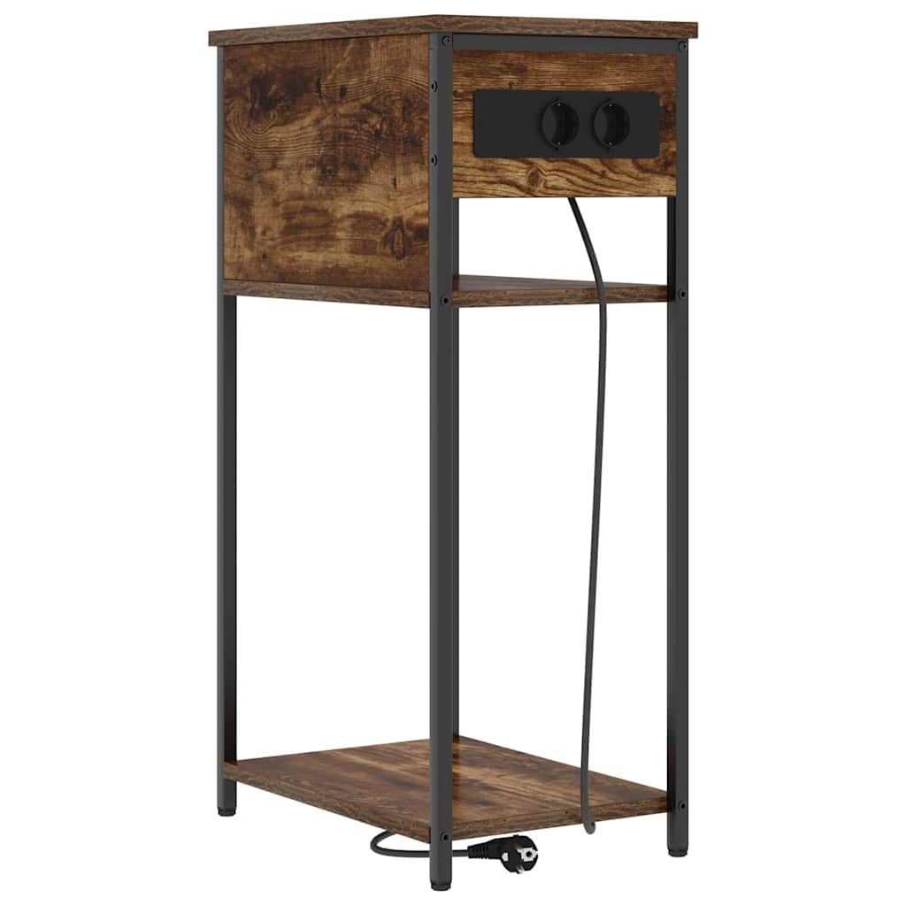 Mesa de cabeceira - mesinha de cabeceira carvalho fumado 41 x 28 x 76 cm