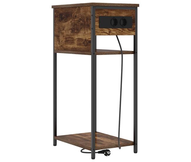 Mesa de cabeceira - mesinha de cabeceira carvalho fumado 41 x 28 x 76 cm