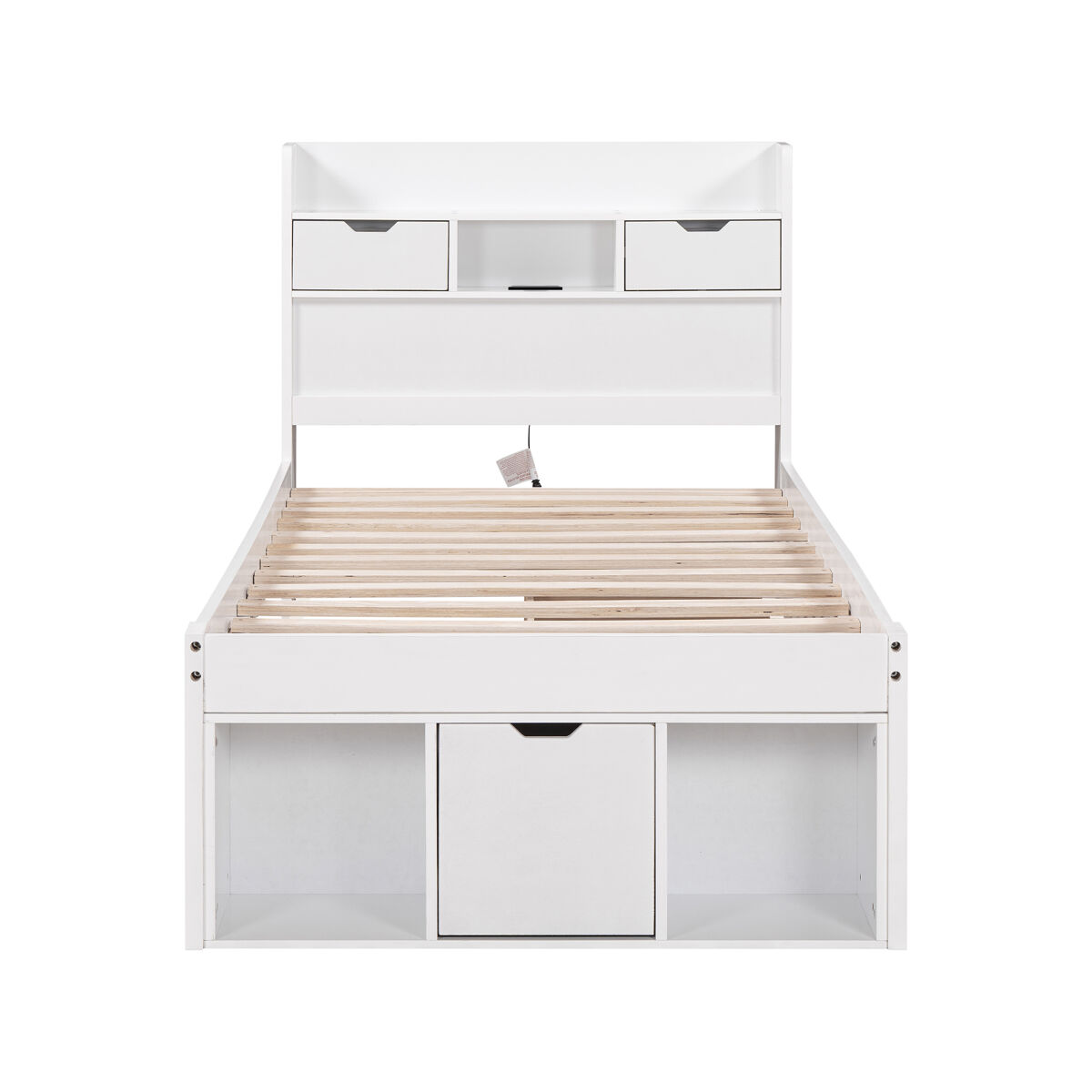 Cama individual 90x200 - com usb, gavetas e armário, multifuncional, grande capacidade de armazenamento - branco