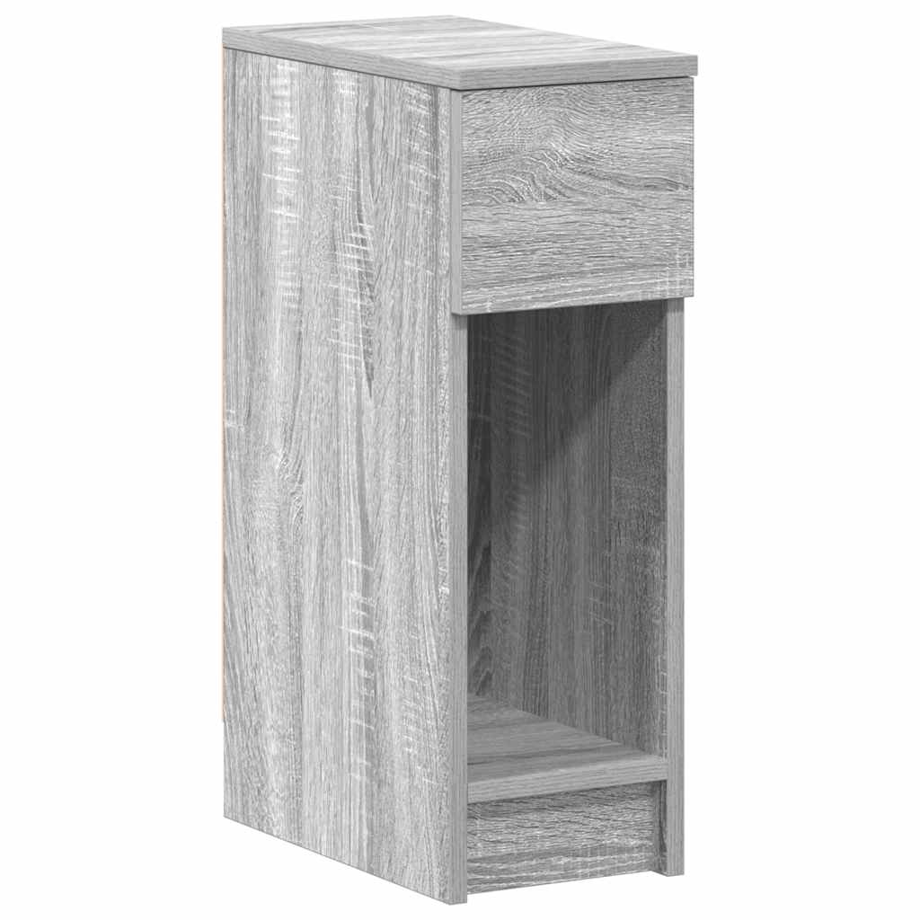 Mesa de cabeceira - mesinha de cabeceira com gaveta 20x36x60 cm cinzento sonoma