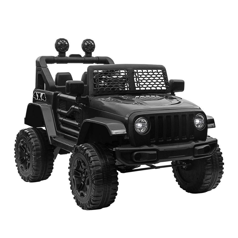 Homcom carro électrique para enfants a partir dos 3 anos veículo todo-o-terreno com bateria de 12v 2 motores controlo remoto 2,4g faróis buzina velocidade ajustável suporta 30 kg 100x65x72 cm noir