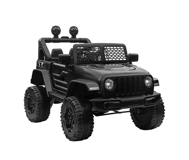Homcom carro électrique para enfants a partir dos 3 anos veículo todo-o-terreno com bateria de 12v 2 motores controlo remoto 2,4g faróis buzina velocidade ajustável suporta 30 kg 100x65x72 cm noir