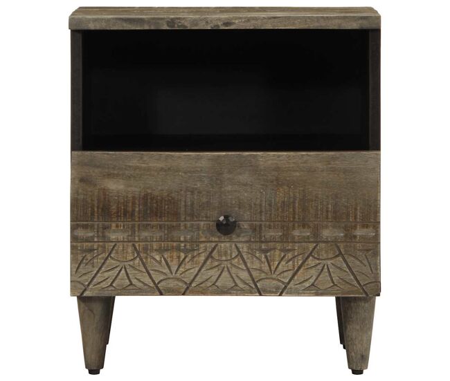 Mesa de cabeceira - mesinha de cabeceira cinzento claro 40x33x46 cm