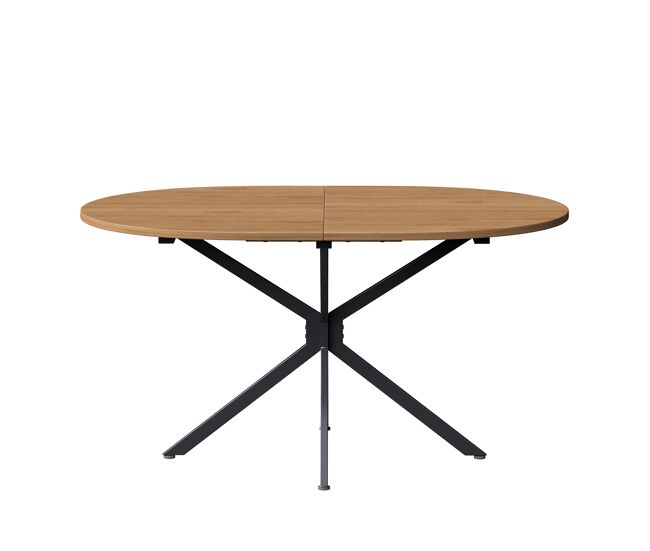 Mesa de jantar 120x80x75,5 cm - mesa oval, moderna e estável, com pernas metálicas, para 4-6 pessoas - natural