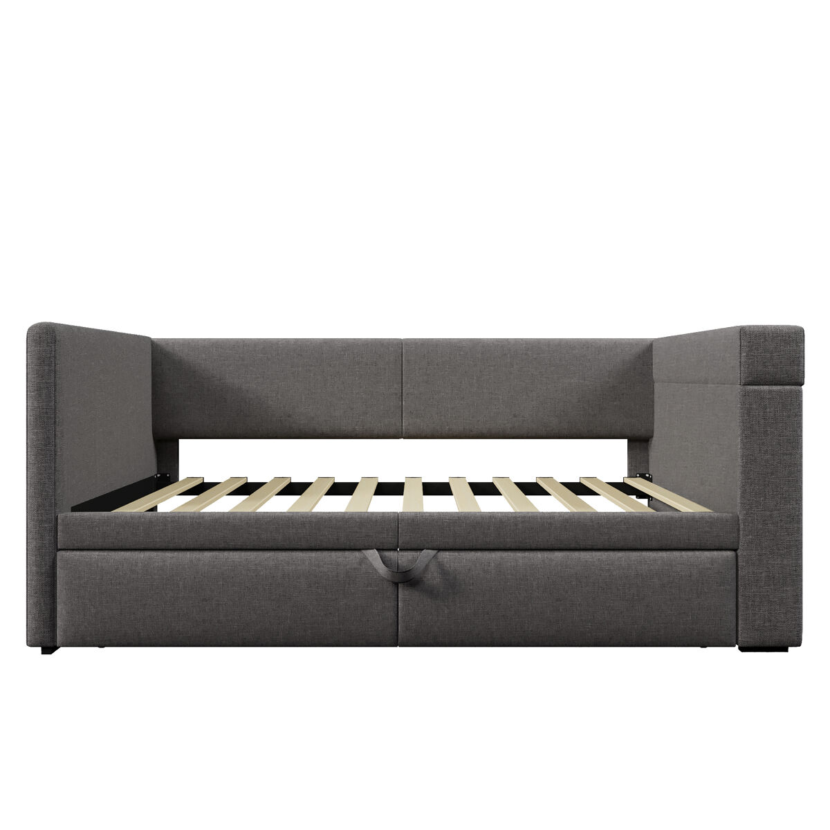 Sofá-cama 90x200 cm - sofá individual com cama extraível, apoios de braços com portas usb e type-c e porta-copos - cinza