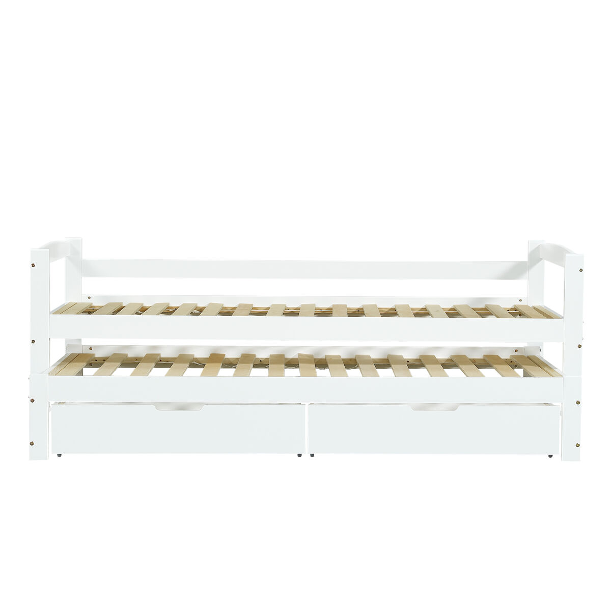 Cama extra 200x90/190x90 - com estrado deslizante e 2 gavetas de arrumação - branco