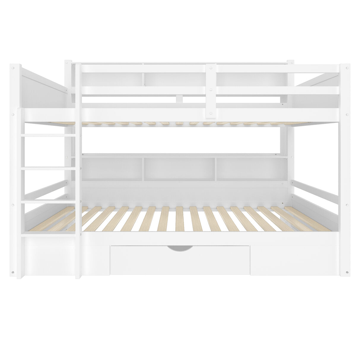 Cama beliche 90x200cm - com gavetas e compartimentos de arrumação - branco