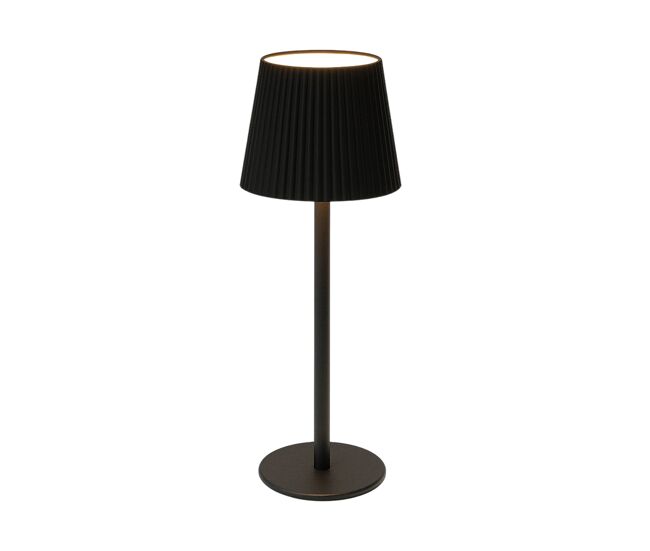 Luminária de mesa led recarregável well home preta com 32 luzes brancas quentes e 4 níveis de brilho ø36,2x10,5cm