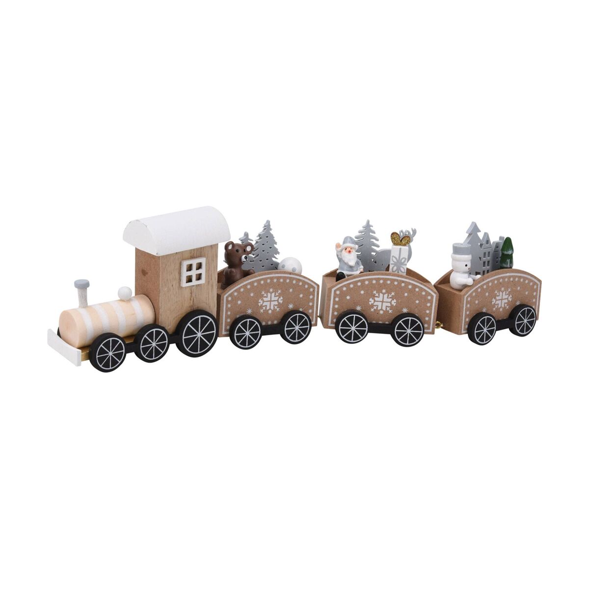 Conjunto de trem de madeira natural 3,5x31x7,5 cm - 2 designs (sortidos)