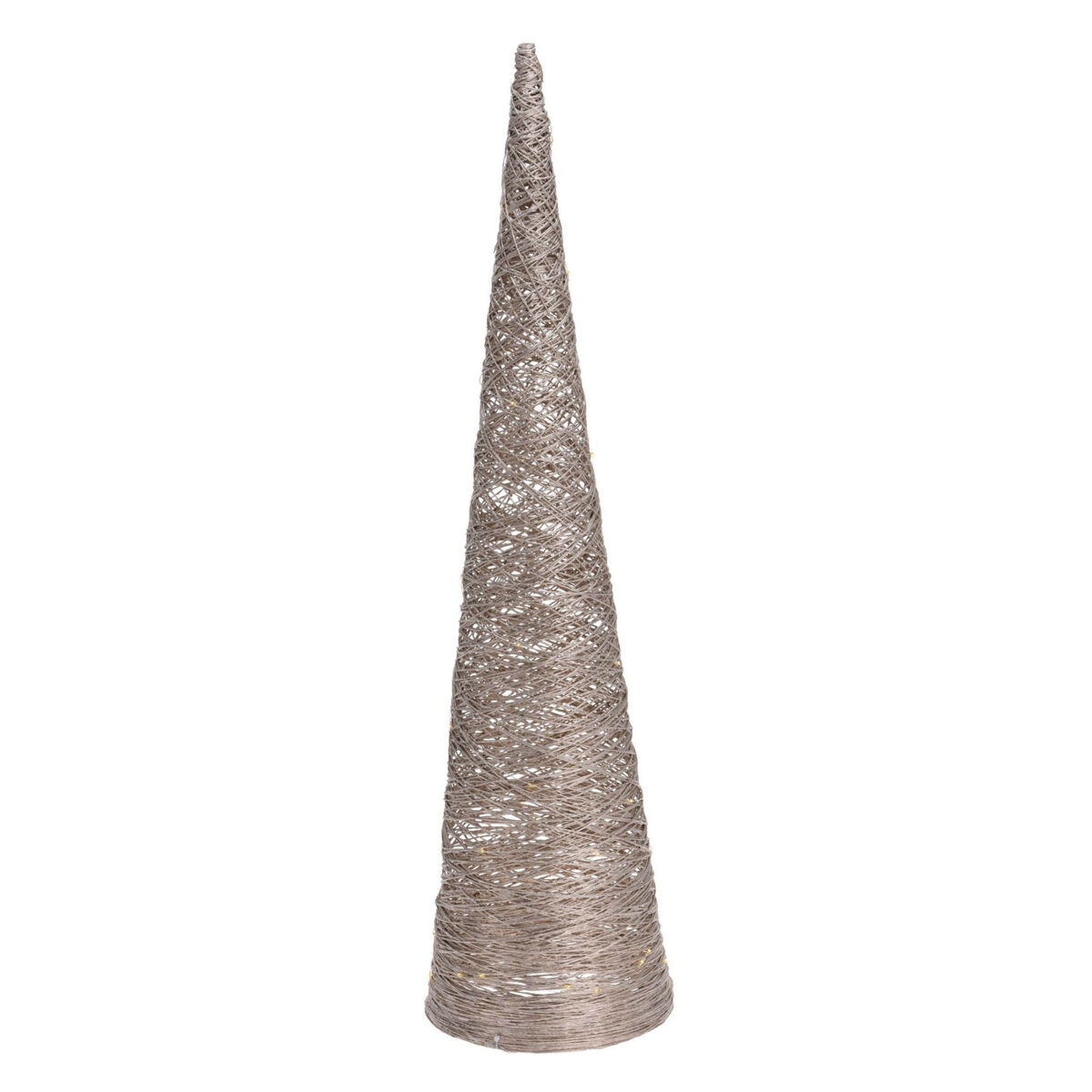 árvore em formato de cone well home com 40 luzes led brancas quentes 76,5x20x20cm