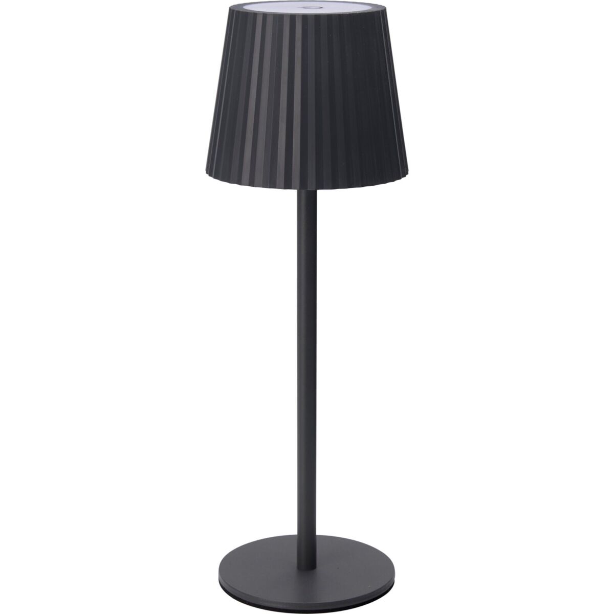 Candeeiro de mesa led recarregável well home cinza com 24 luzes brancas quentes e 3 níveis de brilho ø27,5x9cm