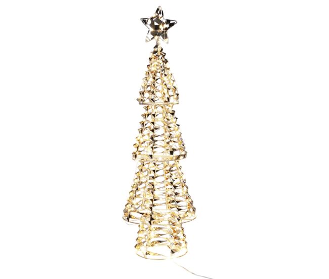 árvore de natal well home com 200 luzes led micro branco quente design torcido 68x21x21cm
