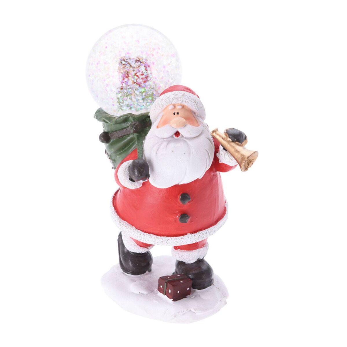 Figura decorativa de papai noel com globo de neve 13x9,5x5,5 cm - 2 designs (sortidos)