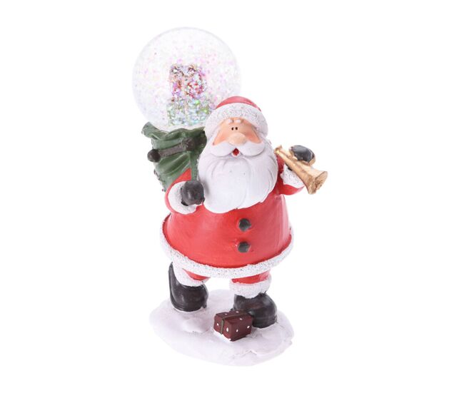 Figura decorativa de papai noel com globo de neve 13x9,5x5,5 cm - 2 designs (sortidos)