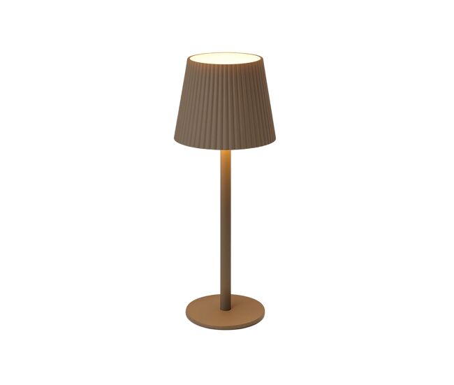 Luminária de mesa led recarregável well home taupe com 32 luzes brancas quentes e 4 níveis de brilho ø36,2x10,5cm