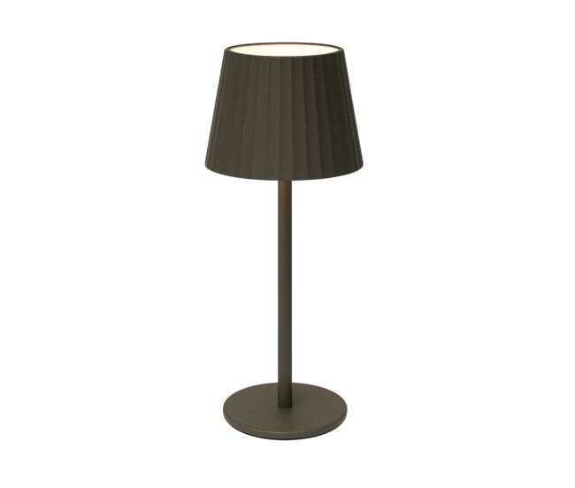 Luminária de mesa led recarregável well home taupe com 24 luzes brancas quentes e 3 níveis de brilho ø27,5x9cm
