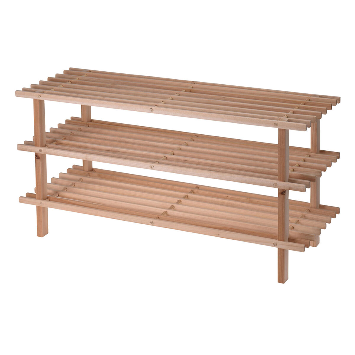 Sapateira de madeira de abeto well home 40x77x26cm