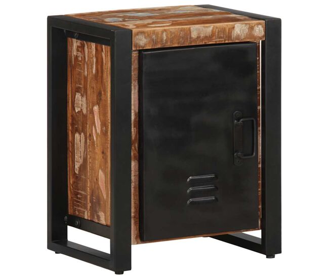 Mesa de cabeceira - mesinha de cabeceira multicor 40x30x51cm madeira maciça recuperada