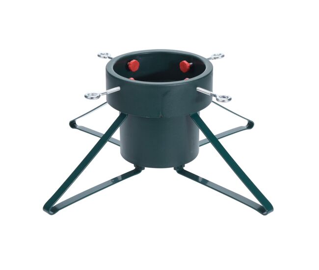 Suporte para árvore de natal well home green com pernas de metal e reservatório de água - 21,6 x 57 x 57 cm