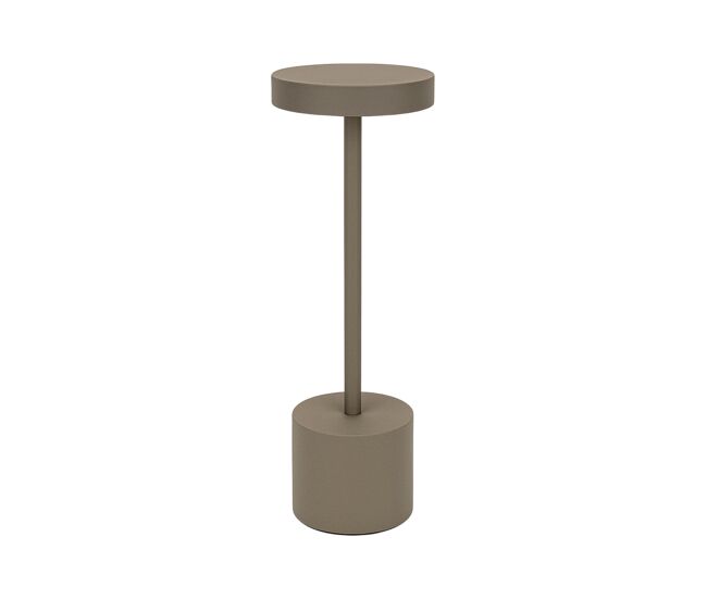 Luminária de mesa well home taupe com 24 luzes led branco quente com 3 modos de iluminação ø34,2x8cm