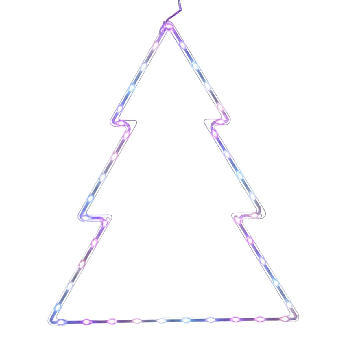Iluminação para árvore de natal well home com 41 luzes led rgb com controlador 60x48x0,6 cm