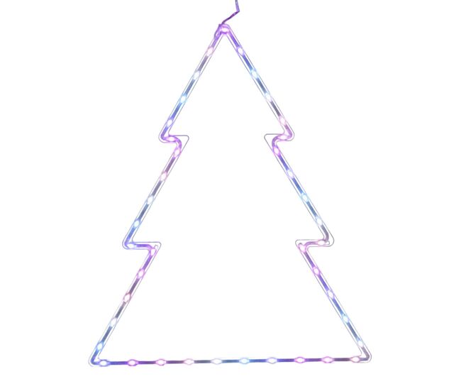 Iluminação para árvore de natal well home com 41 luzes led rgb com controlador 60x48x0,6 cm