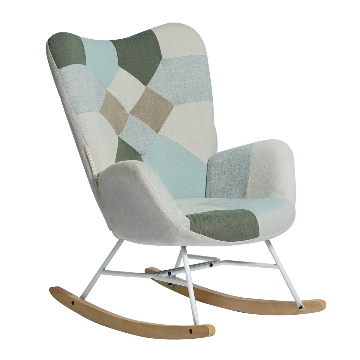 MEUBLES COSY Poltrona De Balanço Estofada Estilo Nórdico