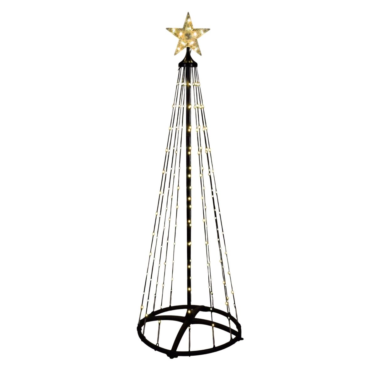 árvore de natal well home com 370 luzes led brancas quentes - 210 cm