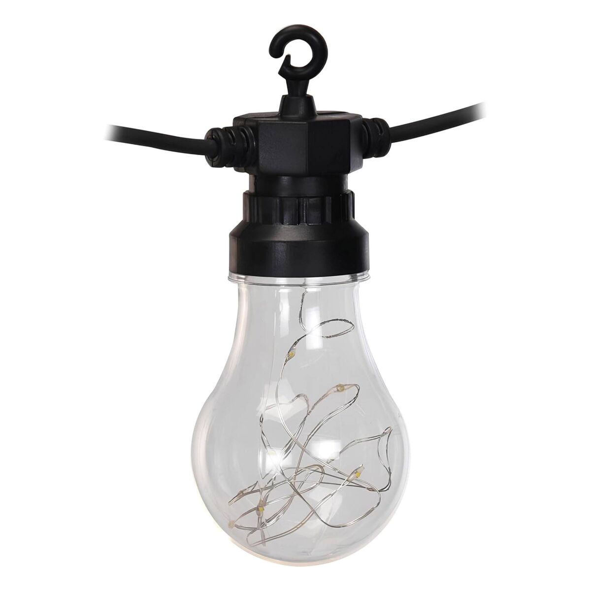 Cordão de 10 luzes led em branco quente 15x450x6cm