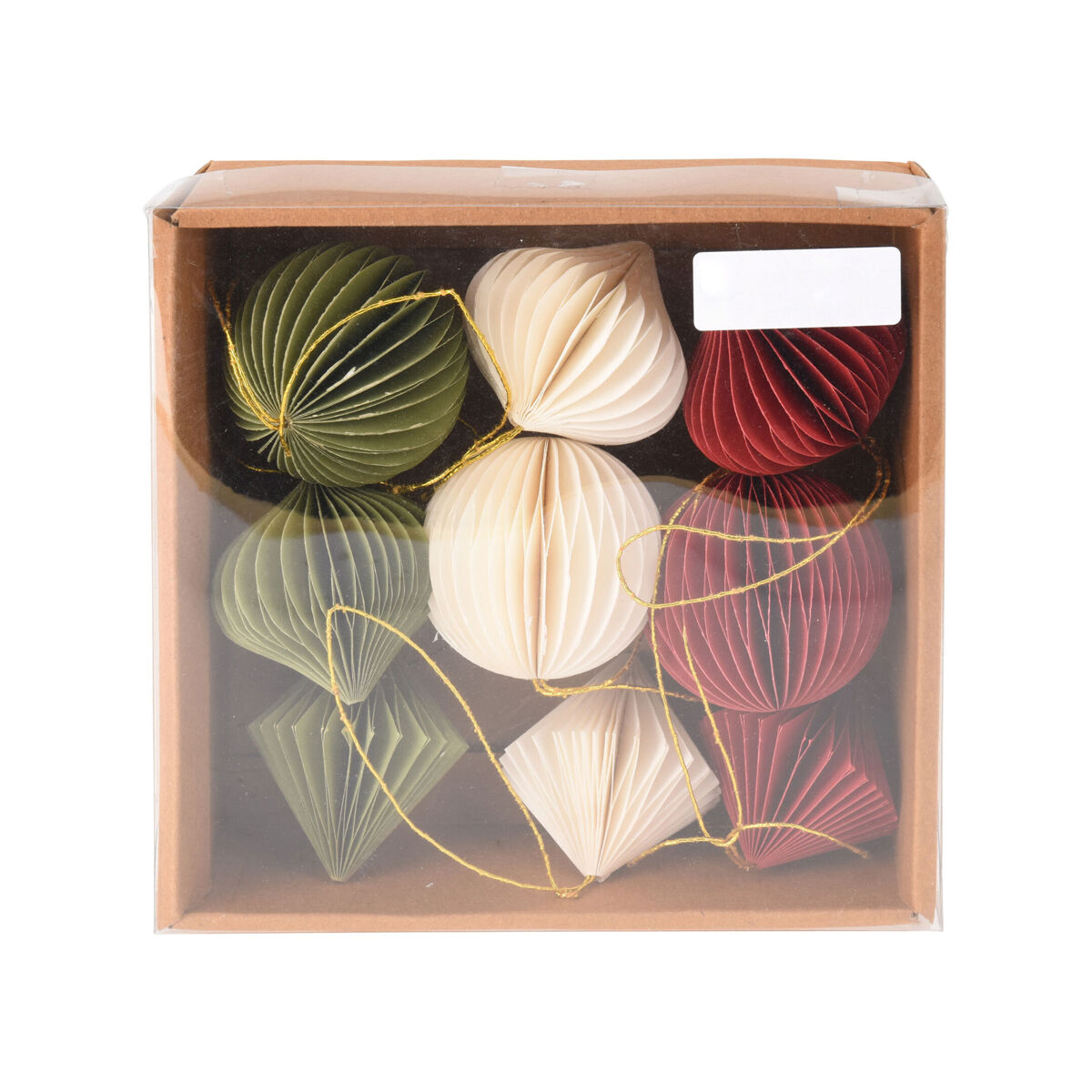 Conjunto de 9 decorações de natal em formato de favo de mel da well home - diversos formatos e cores