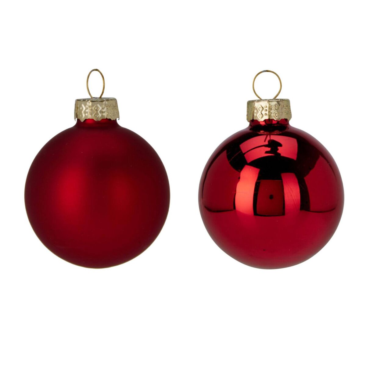Well home conjunto de 16 bolas de natal vermelhas ø5cm - brilhante e fosco