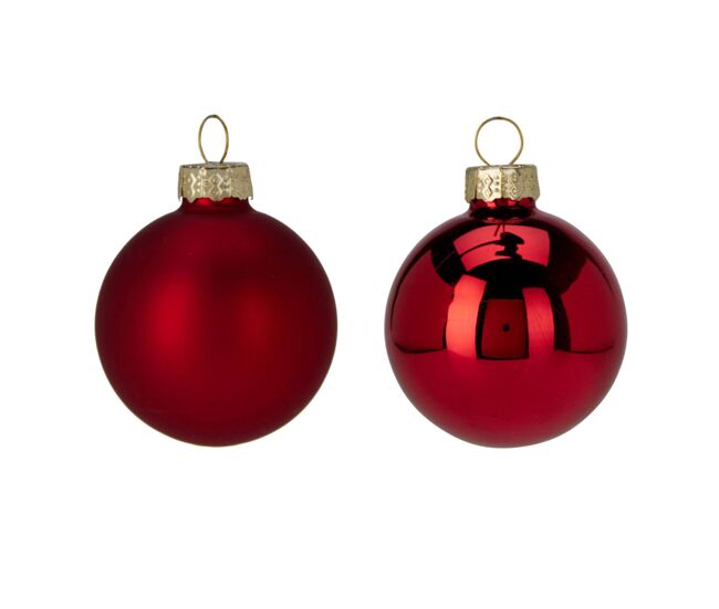 Well home conjunto de 16 bolas de natal vermelhas ø5cm - brilhante e fosco