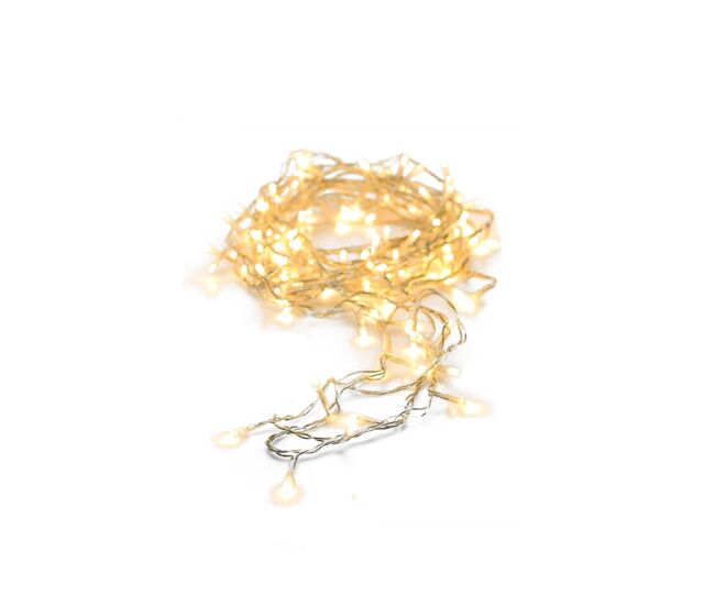 Cordão de luzes well home com 240 luzes led brancas quentes e cabo de 3 m.