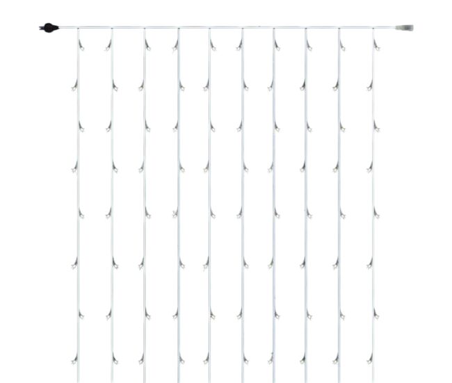 Well home cortina de luz com 480 luzes led branco quente com controlador 300x225cm