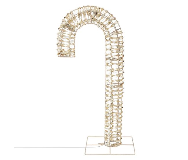 Bengala de doces iluminada com moldura dourada well home e 400 micro leds 75x10x34cm