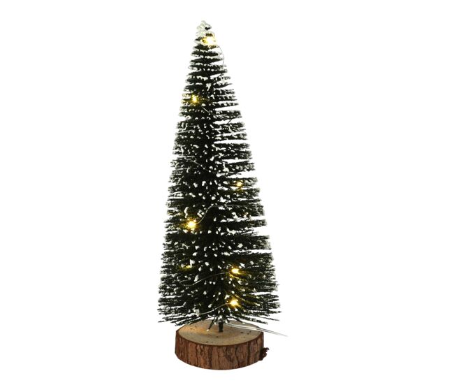 árvore de natal well home com 10 luzes led brancas quentes e temporizador - 30x12x12cm