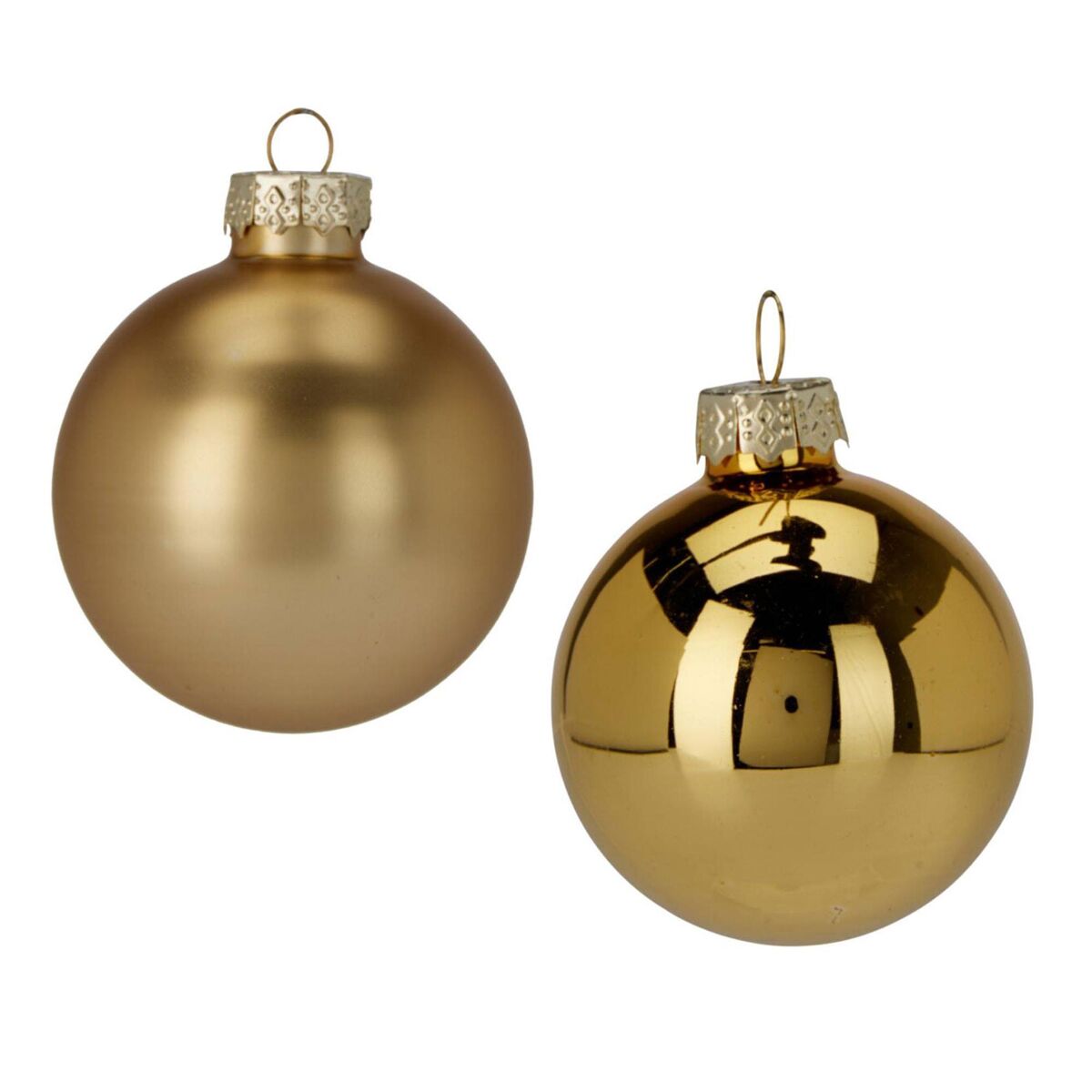 Well home conjunto de 16 bolas de natal douradas ø5cm - brilhante e fosco