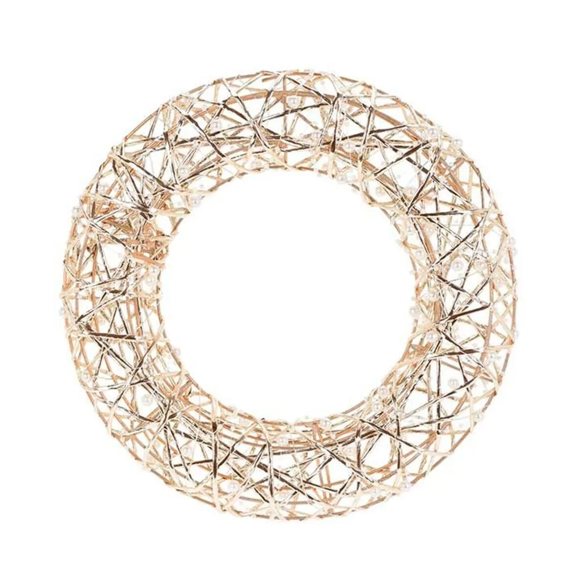 Guirlanda de natal well home silver com 30 luzes led branco quente ø40cm