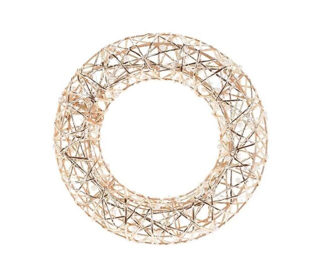 Guirlanda de natal well home silver com 30 luzes led branco quente ø40cm