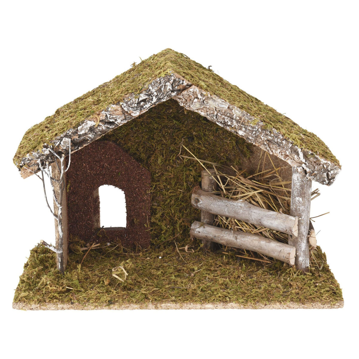 Well home decoração de natal estábulo de madeira para presépio 23x32x17cm
