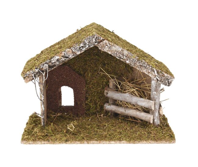 Well home decoração de natal estábulo de madeira para presépio 23x32x17cm