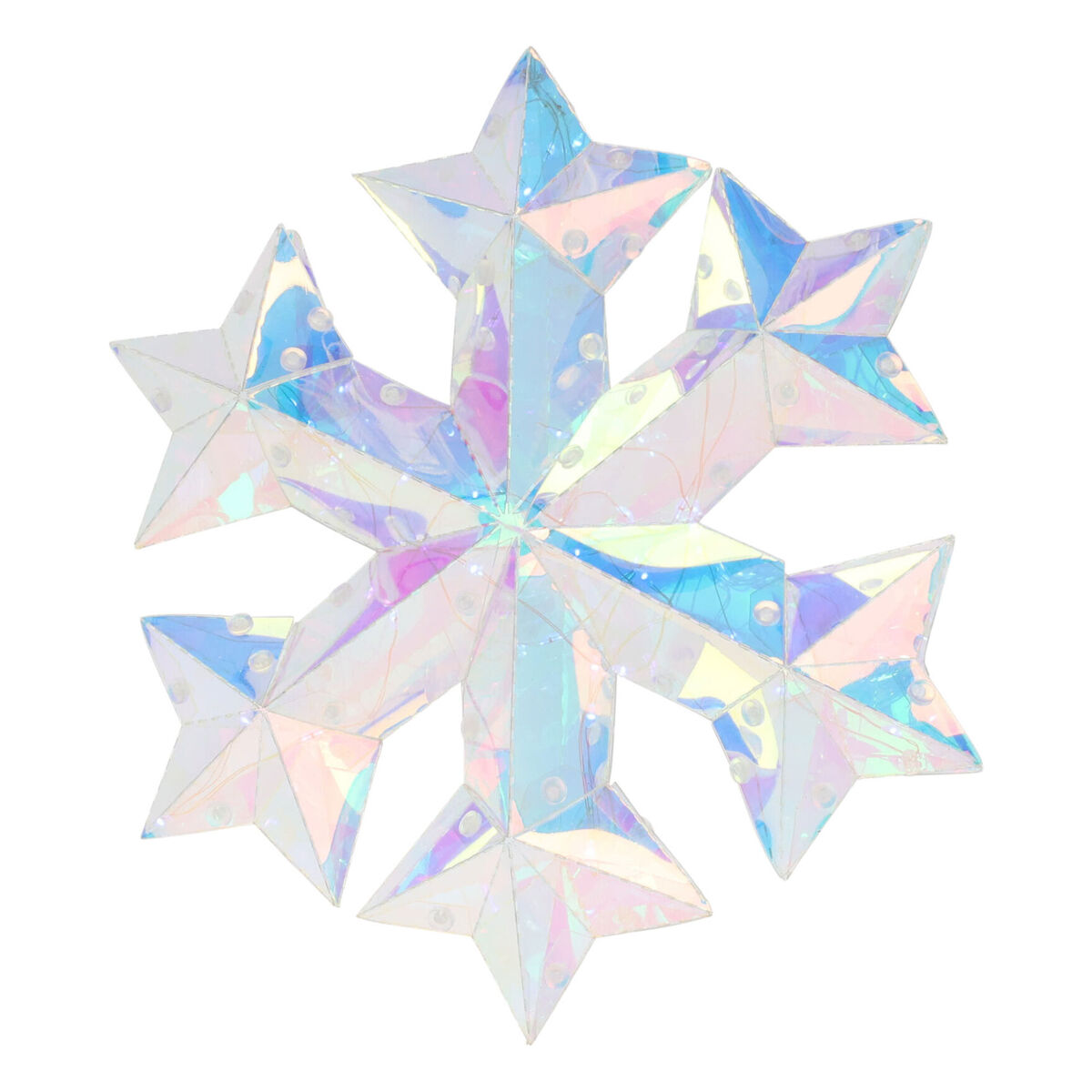 Floco de neve luminoso well home com 30 luzes led arco-íris legais 27x27x5cm