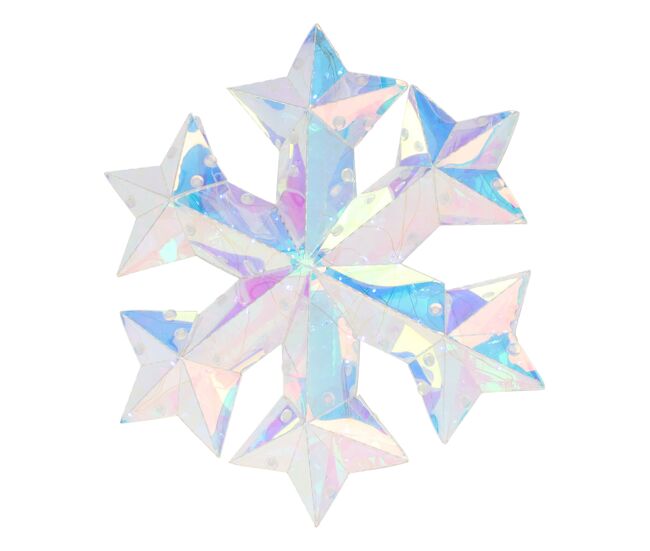 Floco de neve luminoso well home com 30 luzes led arco-íris legais 27x27x5cm
