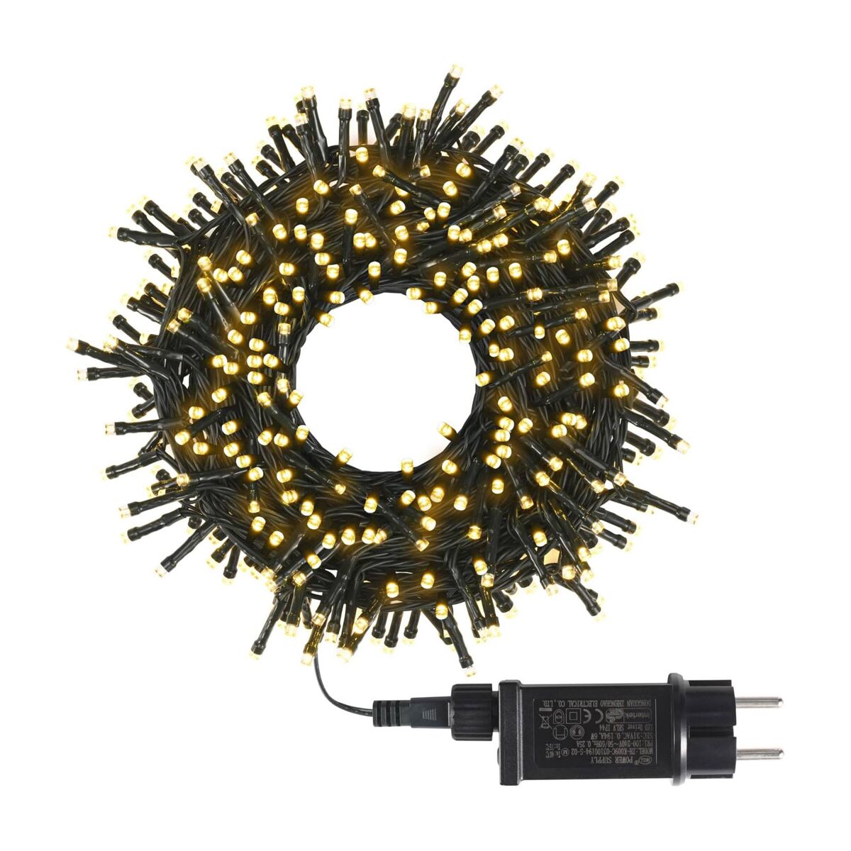 Luzes de corda well home com 480 leds brancos quentes - cabo de 3 m